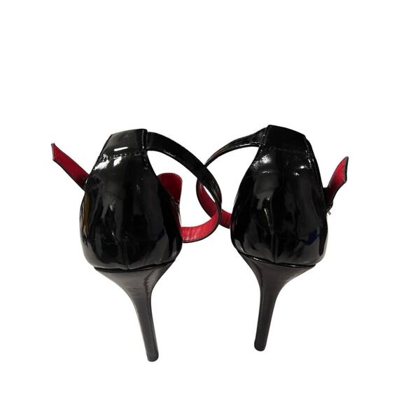 Charles Jourdan Paris Leather Black Open Toe Stiletto Pumps High Heel Size 8.5M - Picture 4 of 6